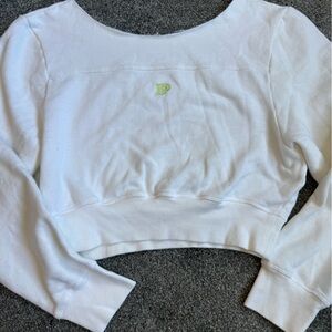 PINK Victoria's Secret White Cropped Sweater